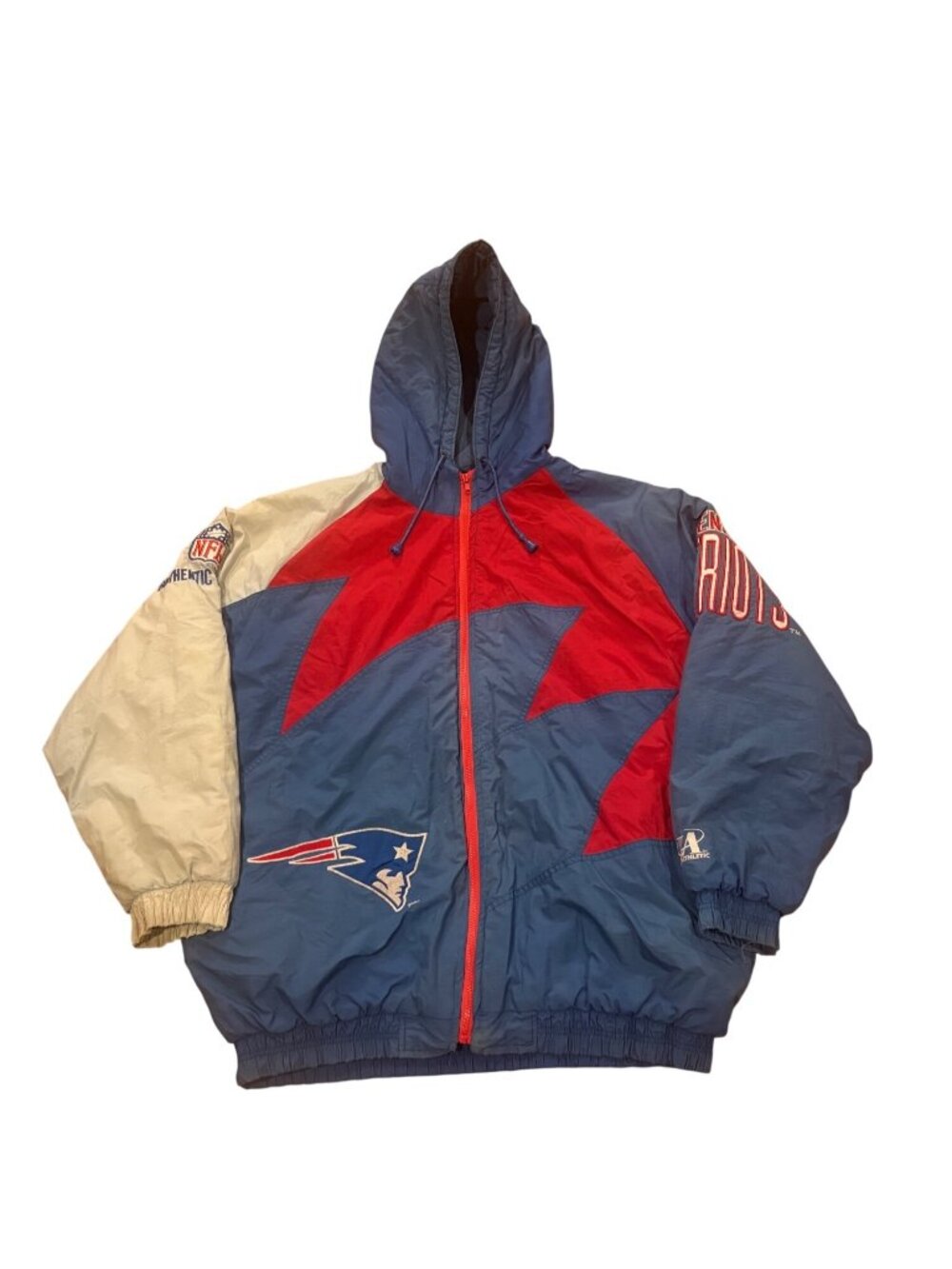 Vintage 90s New England Patriots Logo Athletic NFL Shark Tooth Jacket Men's XL